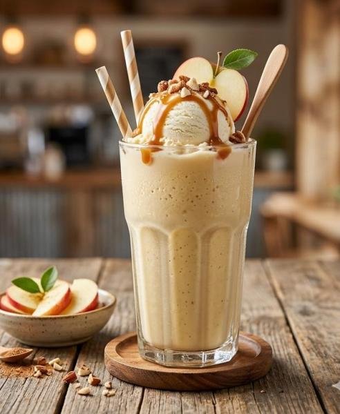 APPLE SHAKE WITH ICECREAM